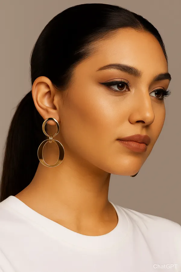Anti-Tarnish_Double_Circle_Drop_Earrings_Gold