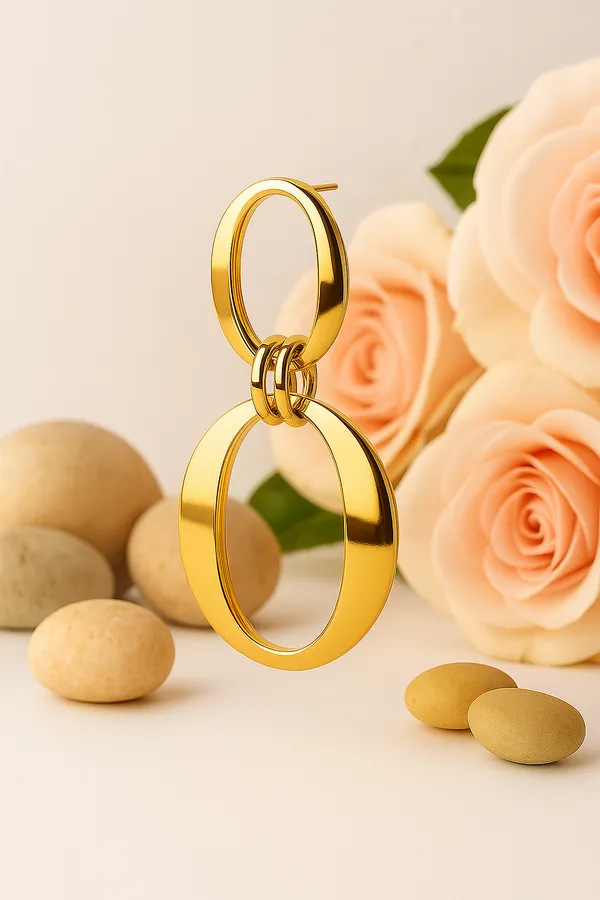 Anti-Tarnish_Double_Circle_Drop_Earrings_Gold