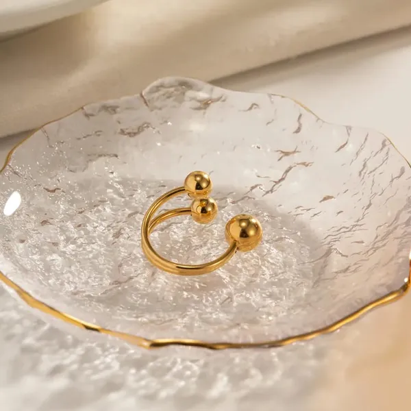 Anti-Tarnish_Triple_Bead_Gold-Tone_Statement_Ring