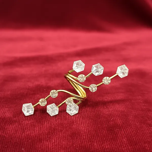 White_Crystal_Geometric_Adjustable_Ring