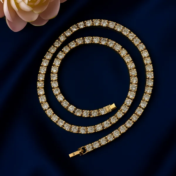 Anti-Tarnish_Gold_Finish_Diamond_Tennis_Chain