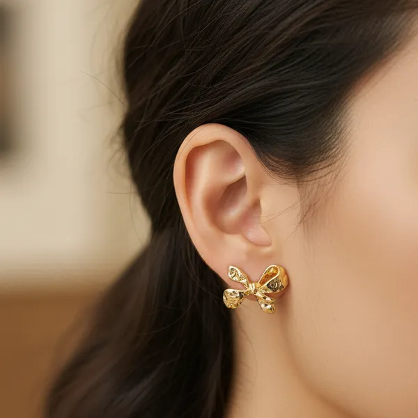 Golden_Anti-Tarnish_Bow_Stud_Earrings