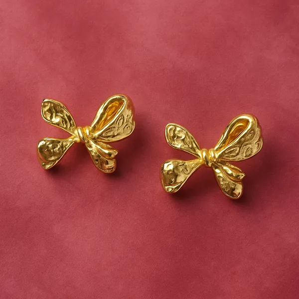 Golden_Anti-Tarnish_Bow_Stud_Earrings