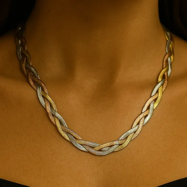 Anti-Tarnish_Festive_Glow_Braided_Tricolor_Necklace_Silver_End_Finish