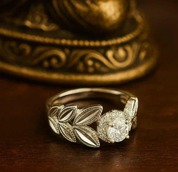 Anti-Tarnish_Leaf_Crown_Sparkle_White_Stone_Ring