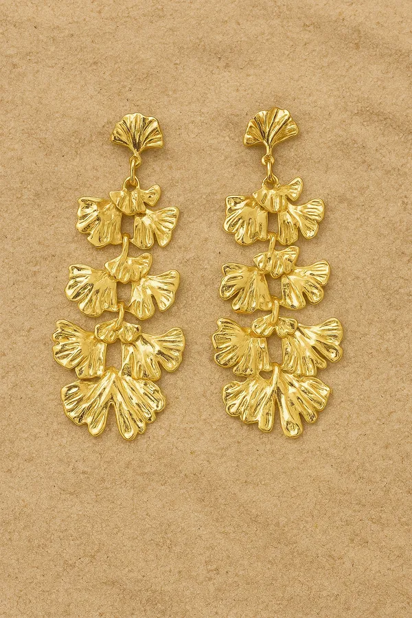 Anti-Tarnish_Ginkgo_Cascade_Statement_Earrings