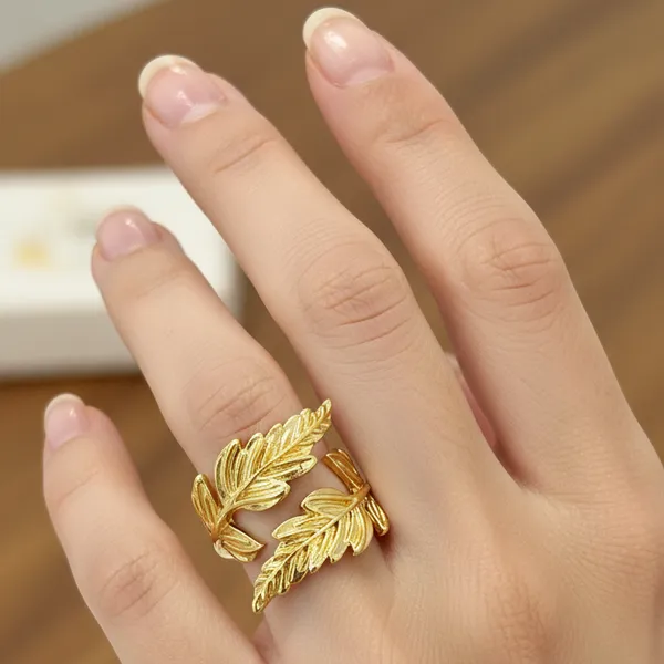 Golden_Premium_Leaf_Adjustable_Ring