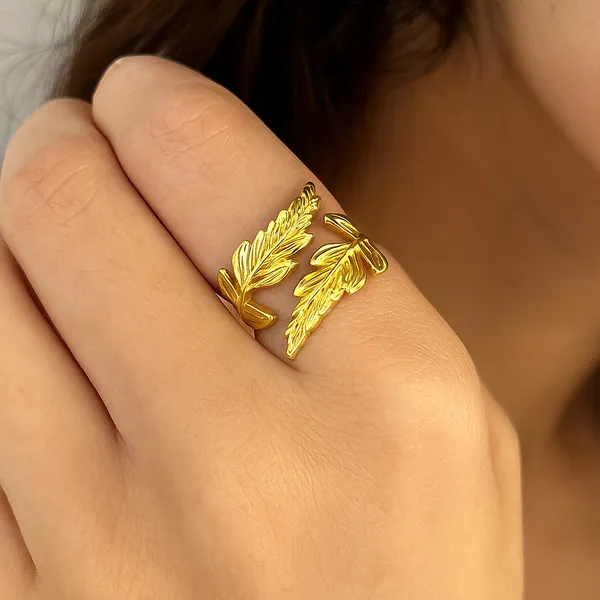 Golden_Premium_Leaf_Adjustable_Ring