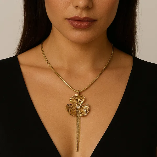 Anti-Tarnish_Gold-Tone_Sparkle_Medallion_Pendant_Necklace