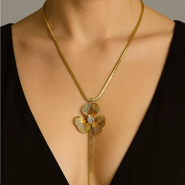 Anti-Tarnish_Gold-Tone_Sparkle_Medallion_Pendant_Necklace