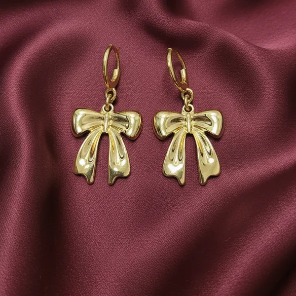 Gold-Plated_Graceful_Bow_Anti-Tarnish_Drop_Earrings