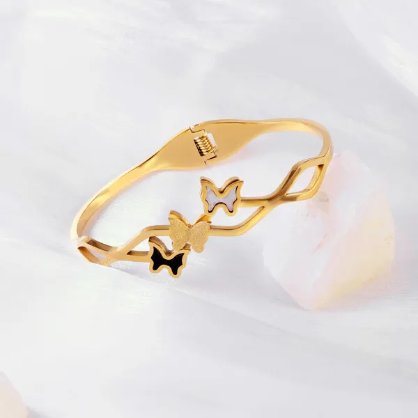 Anti-Tarnish_Triple_Butterfly_Bracelet_Gold_Finish