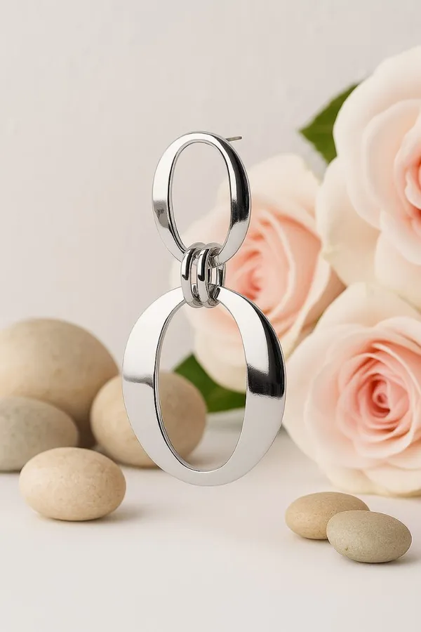 Anti-Tarnish_Double_Oval_Link_Earrings_Silver