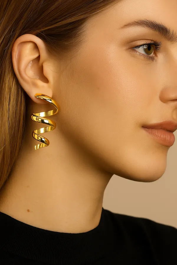Anti-Tarnish_Spiral_Twist_Statement_Earring