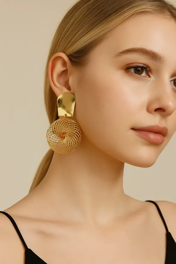Anti-Tarnish_Golden_Infinity_Swirl_Statement_Earrings