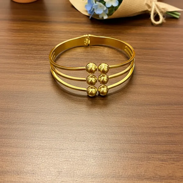 Gold-Plated_Regal_Six-Ball_Anti-Tarnish_Cuff_Bracelet