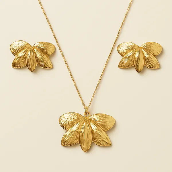 Golden_Luxe_Floral_Leaf_Necklace_Set