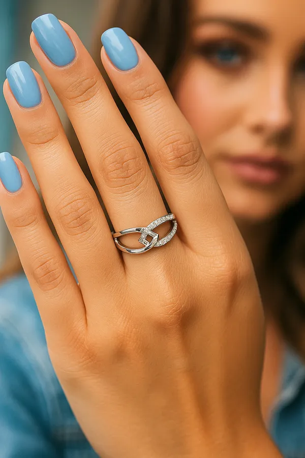 Anti-Tarnish_Ocean_Wave_Crystal_Band_Ring_Silver_Finish