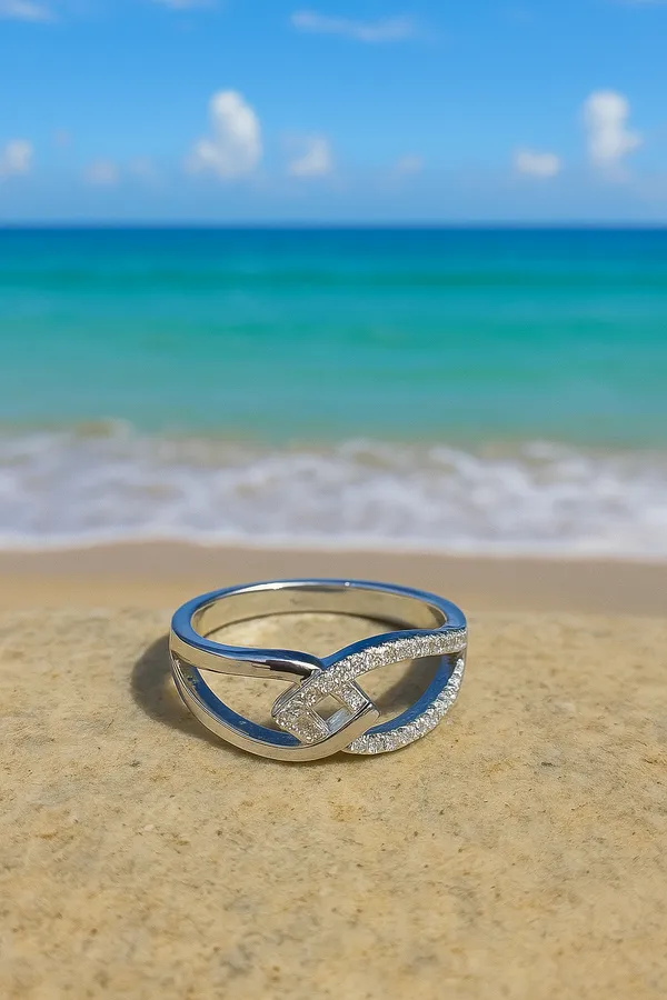 Anti-Tarnish_Ocean_Wave_Crystal_Band_Ring_Silver_Finish