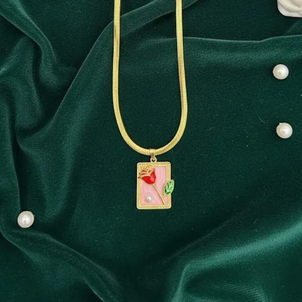 Anti-Tarnish_Rose_Heart_Pearl_Pink_18K_Gold_Plated_Pendant_Necklace