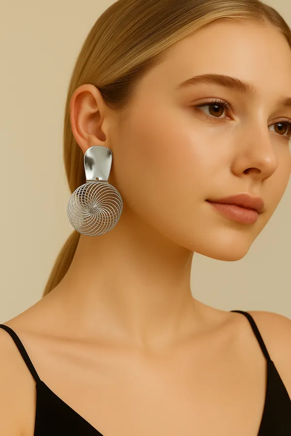 Anti-Tarnish_Spiral_Swirl_Statement_Silver_Earrings