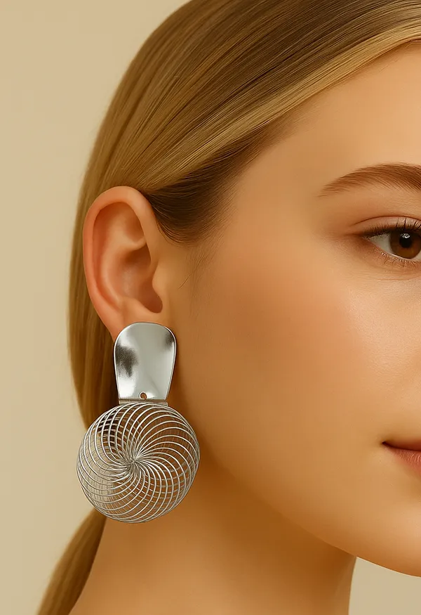 Anti-Tarnish_Spiral_Swirl_Statement_Silver_Earrings
