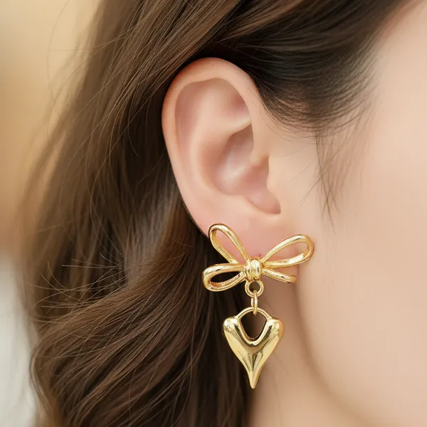 Golden_Anti-Tarnish_Bow_Heart_Drop_Earrings