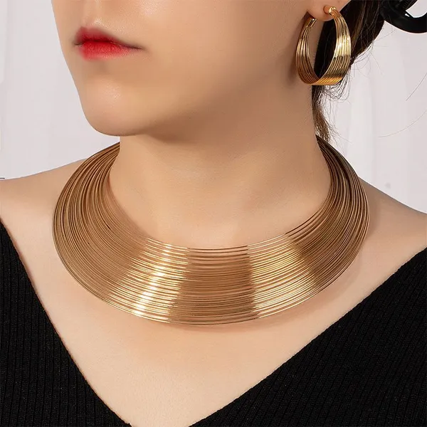 Anti-Tarnish_Gold-Tone_Multi-Layer_Wire_Jewelry_Set