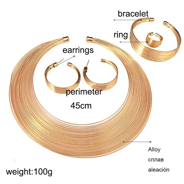 Anti-Tarnish_Gold-Tone_Multi-Layer_Wire_Jewelry_Set