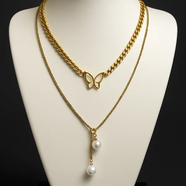 Golden_Butterfly_&_Pearl_Layered_Necklace