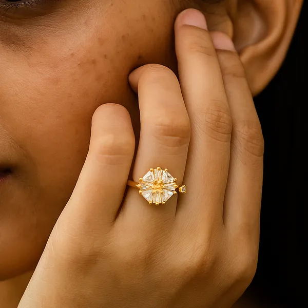 Radiant_Glow_Gold-Plated_Square_Crystal_Adjustable_Ring