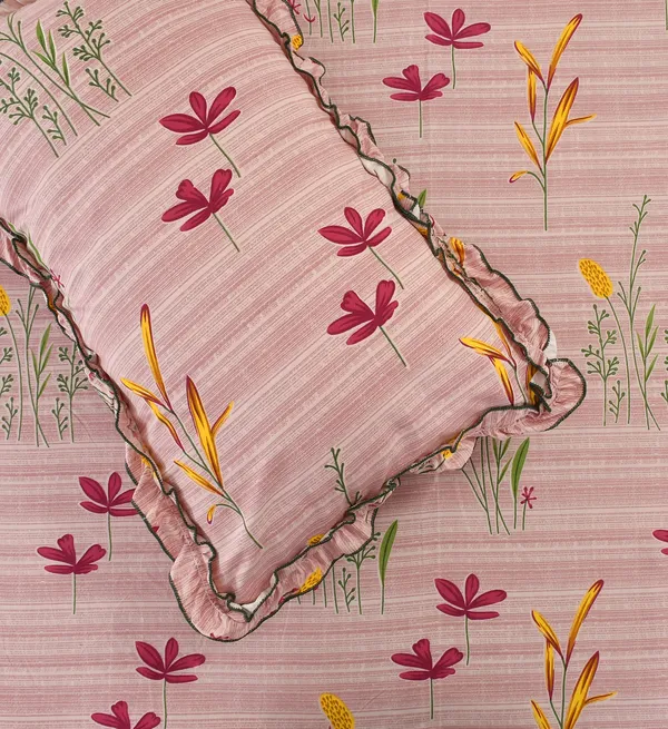 Pink_Cotton_Luxurious_5_Piece_Bedsheet_Set_(1_King_Size_Flat_Bedsheet,_2_Decorative_Frill_Pillow_Covers_&_2_Decorative_Frill_Square_Shaped_Cushion_Covers_With_Fillers)