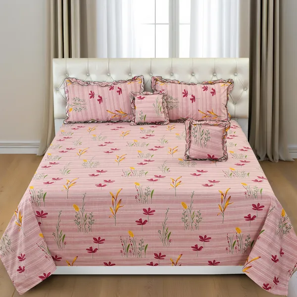 Pink_Cotton_Luxurious_5_Piece_Bedsheet_Set_(1_King_Size_Flat_Bedsheet,_2_Decorative_Frill_Pillow_Covers_&_2_Decorative_Frill_Square_Shaped_Cushion_Covers_With_Fillers)
