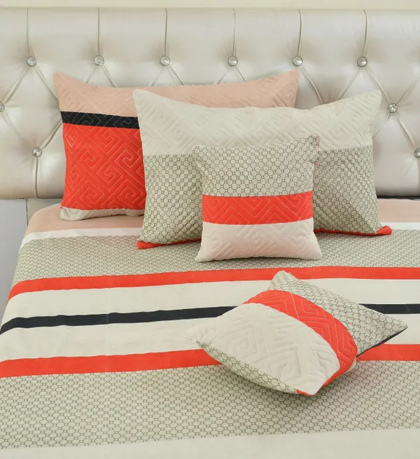 Red_Cotton_Luxurious_5_Piece_Bedsheet_Set_(1_King_Size_Flat_Bedsheet,_2_Quilted_Pillow_Covers_&_2_Quilted_Square_Shaped_Cushion_Covers_With_Fillers)