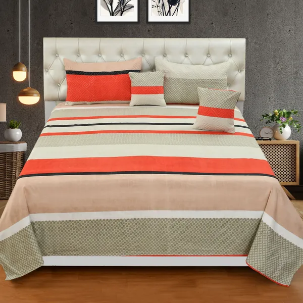 Red_Cotton_Luxurious_5_Piece_Bedsheet_Set_(1_King_Size_Flat_Bedsheet,_2_Quilted_Pillow_Covers_&_2_Quilted_Square_Shaped_Cushion_Covers_With_Fillers)