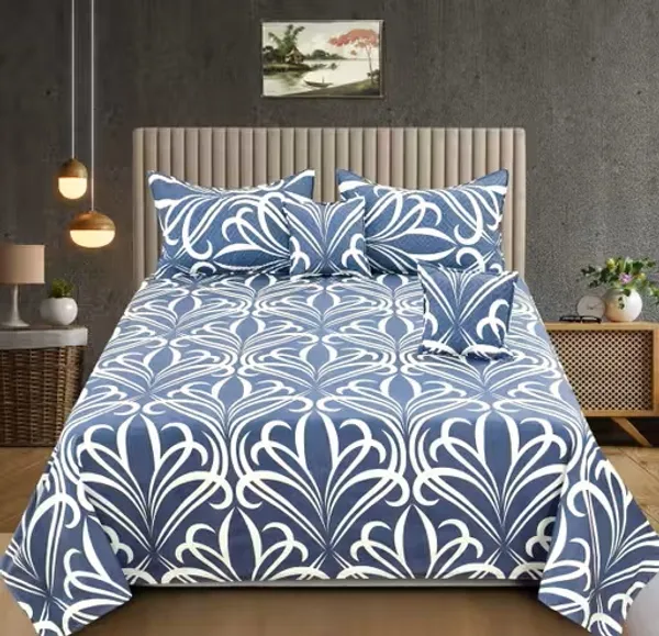 Blue_Cotton_Luxurious_5_Piece_Bedsheet_Set_(1_King_Size_Flat_Bedsheet,_2_Quilted_Pillow_Covers_&_2_Quilted_Square_Shaped_Cushion_Covers_With_Fillers)