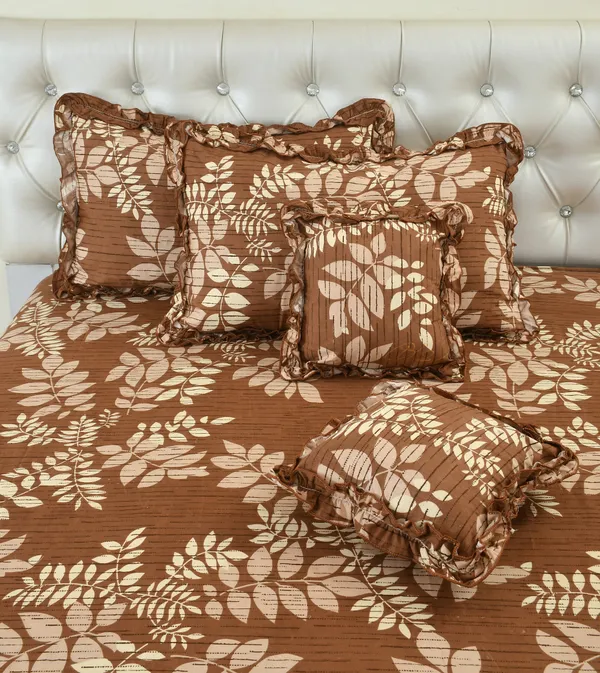 Brown_Cotton_Luxurious_5_Piece_Bedsheet_Set_(1_King_Size_Flat_Bedsheet,_2_Decorative_Frill_Pillow_Covers_&_2_Decorative_Frill_Square_Shaped_Cushion_Covers_With_Fillers)
