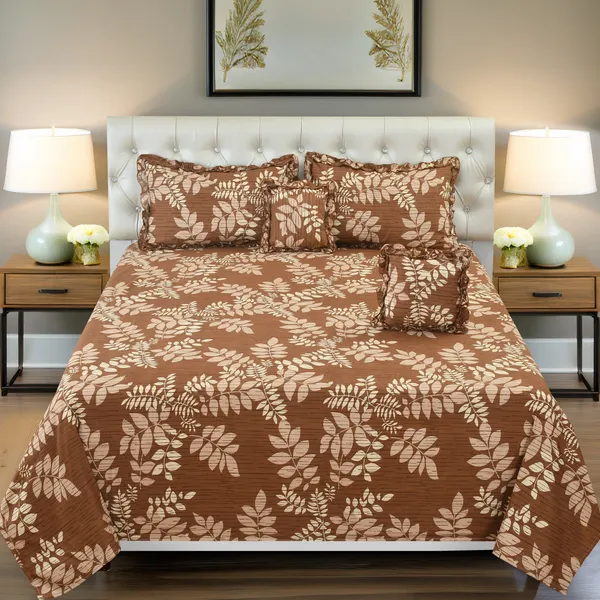 Brown_Cotton_Luxurious_5_Piece_Bedsheet_Set_(1_King_Size_Flat_Bedsheet,_2_Decorative_Frill_Pillow_Covers_&_2_Decorative_Frill_Square_Shaped_Cushion_Covers_With_Fillers)