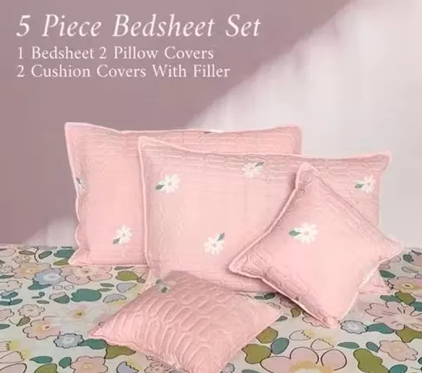 Pink_Cotton_Luxurious_5_Piece_Bedsheet_Set_(1_King_Size_Flat_Bedsheet,_2_Quilted_Pillow_Covers_&_2_Quilted_Square_Shaped_Cushion_Covers_With_Fillers)