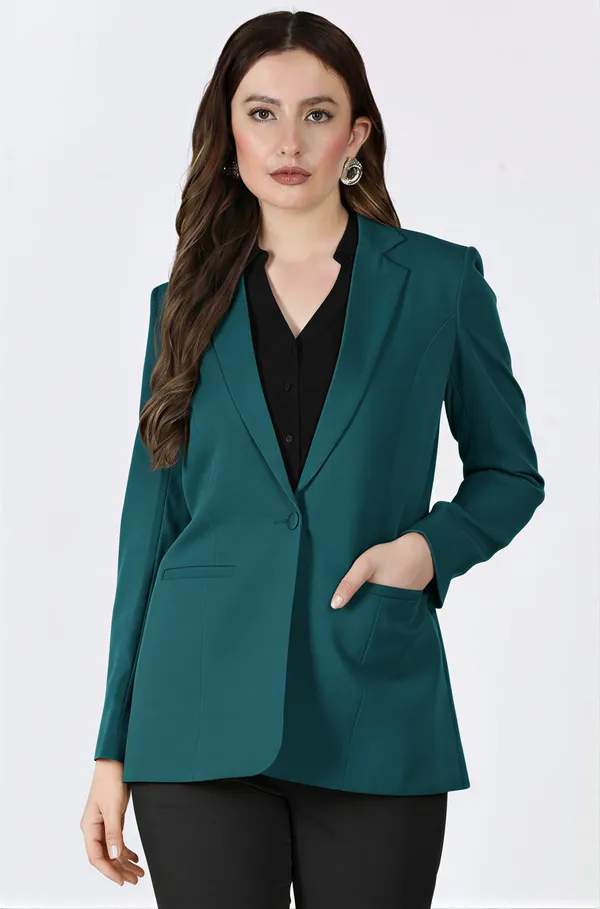 Bottle_Green_Formal_Single_Breasted_Blazer_For_Women