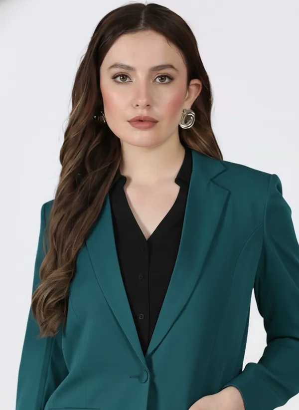 Bottle_Green_Formal_Single_Breasted_Blazer_For_Women