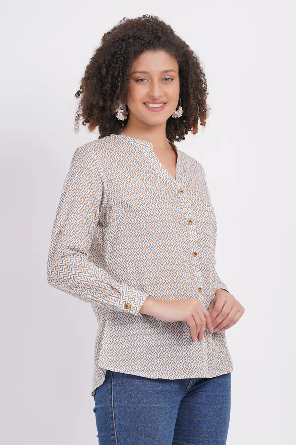 Cream_Printed_Women_Shirt
