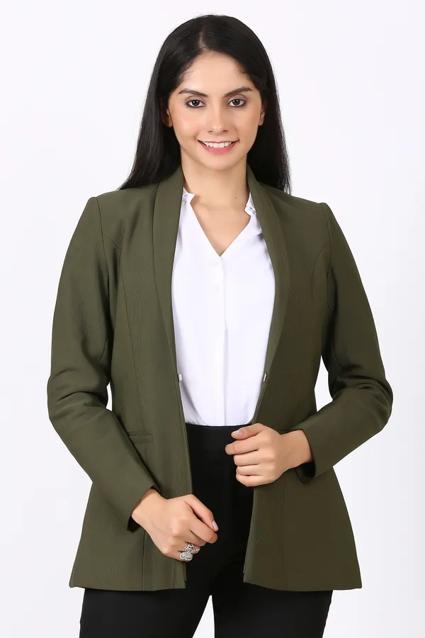 Dark_Green_Formal_Pant_suit_open_front_Blazer_with_Black_Pant_Solid_Women_Suit