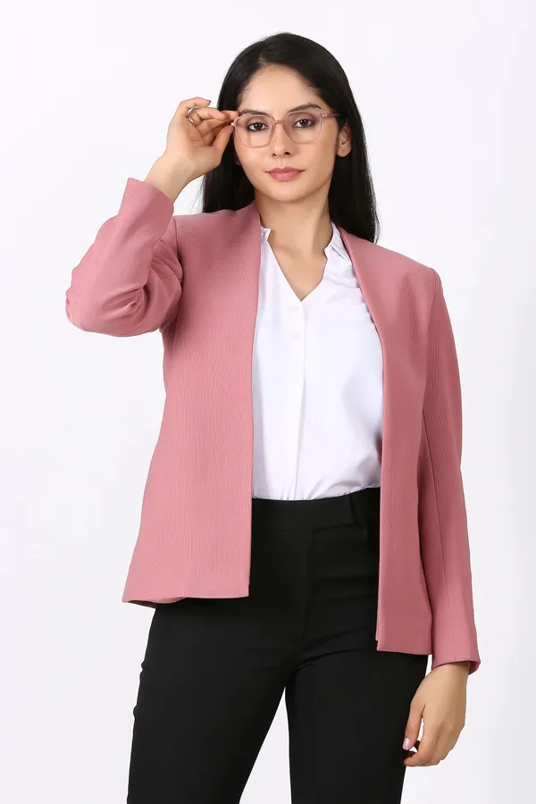 Pink_Hosiery_Casual_Single_Breasted_Blazer_For_Women