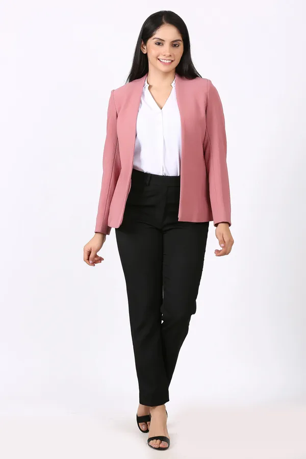 Pink_Hosiery_Casual_Single_Breasted_Blazer_For_Women