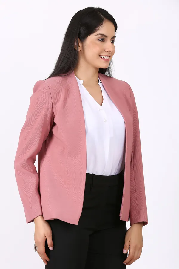 Pink_Hosiery_Casual_Single_Breasted_Blazer_For_Women