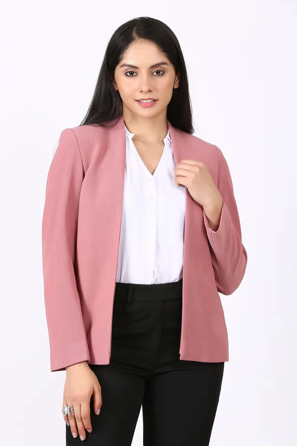 Pink_Hosiery_Casual_Single_Breasted_Blazer_For_Women