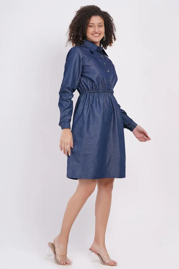Blue_Denim_Casual_Solid_A-Line_Dress_For_Women