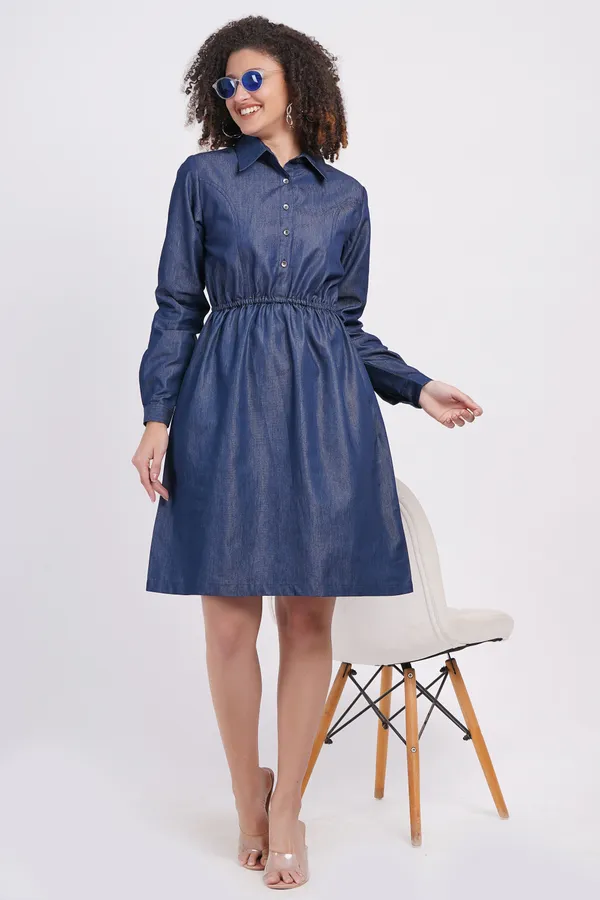 Blue_Denim_Casual_Solid_A-Line_Dress_For_Women
