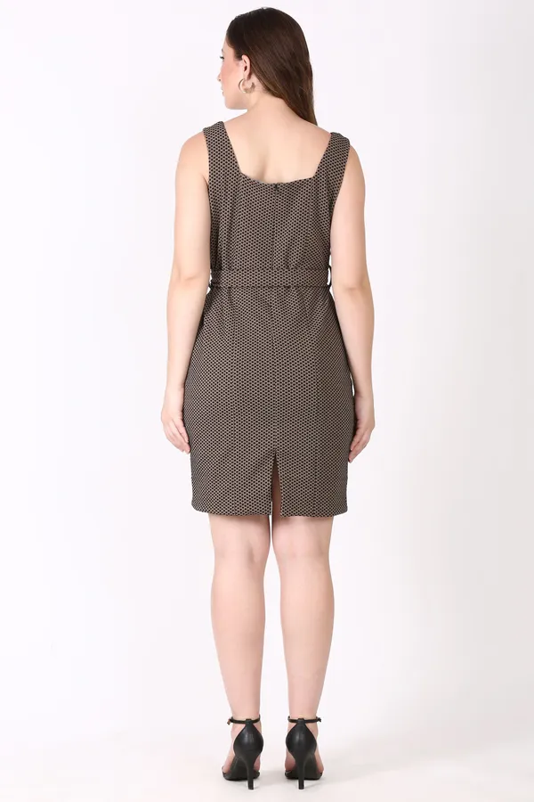 Beige_Hosiery_Casual_Geometric_Print_Bodycon_Dress_For_Women